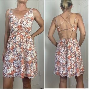 Mahina Hawaii Floral Strappy Mini Dress size Medium